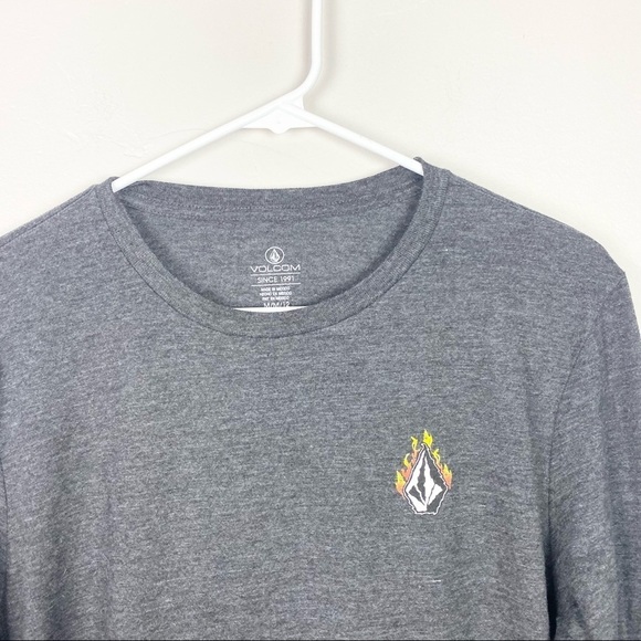 Volcom | Dark Gray Graphic Long Sleeve Top Size Medium - Picture 2 of 4